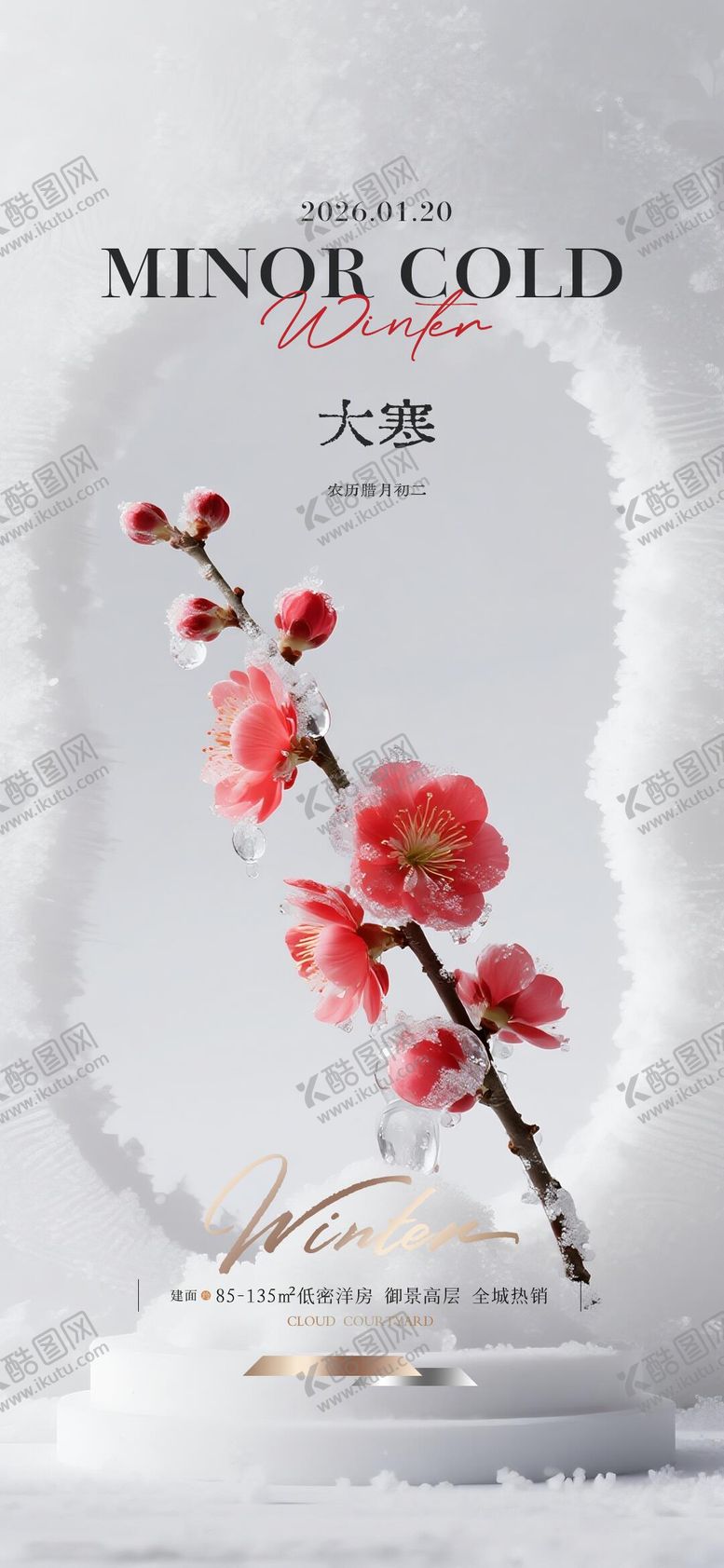 编号：38340901080206534337【酷图网】源文件下载-大寒质感节气海报