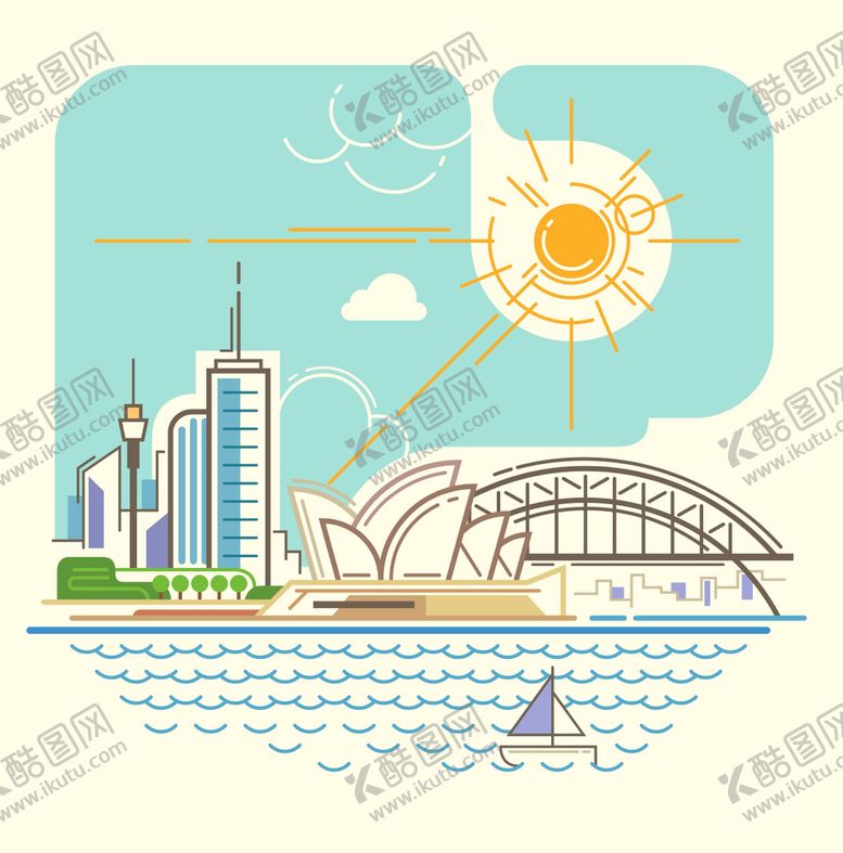 编号：78969010230242097308【酷图网】源文件下载-悉尼卡通插画