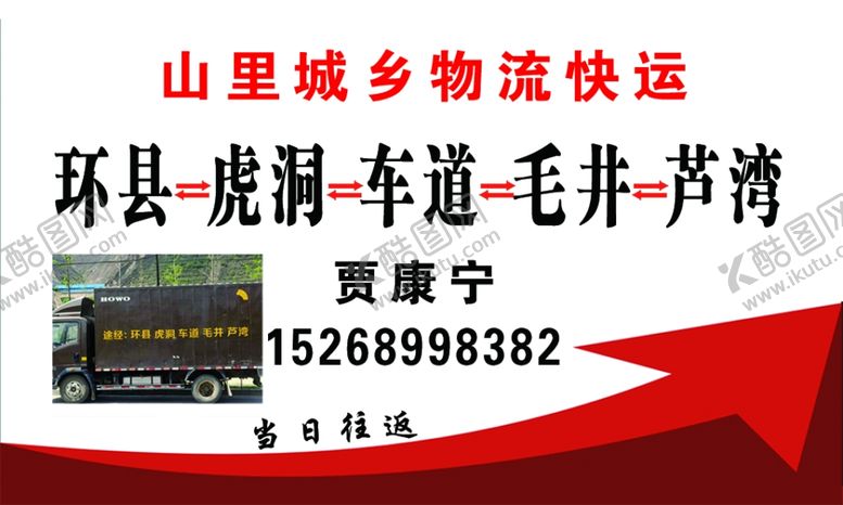 编号：30699109292124358716【酷图网】源文件下载-物流名片正面