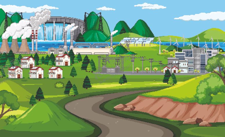 编号：46649909151654143725【酷图网】源文件下载-卡通风景