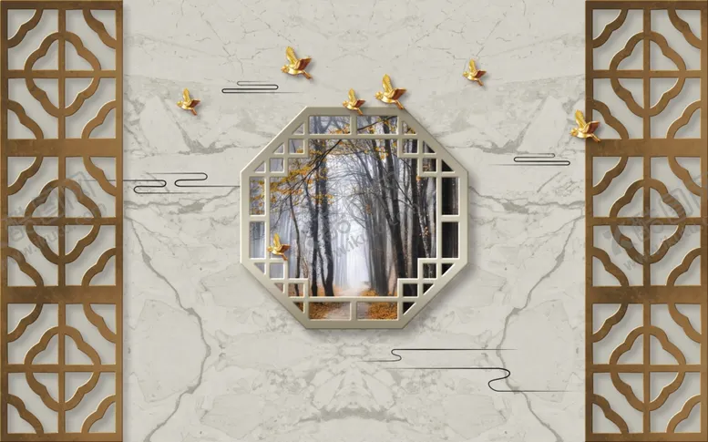 编号：67722309210623204048【酷图网】源文件下载-中式背景墙