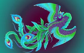孔雀背景墙