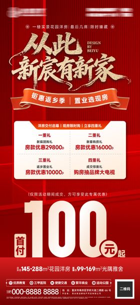房地产低首付活动海报