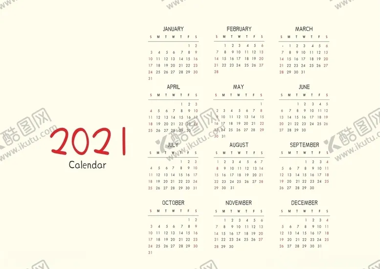 编号：99530106270948561724【酷图网】源文件下载-2021年台历2021年挂历