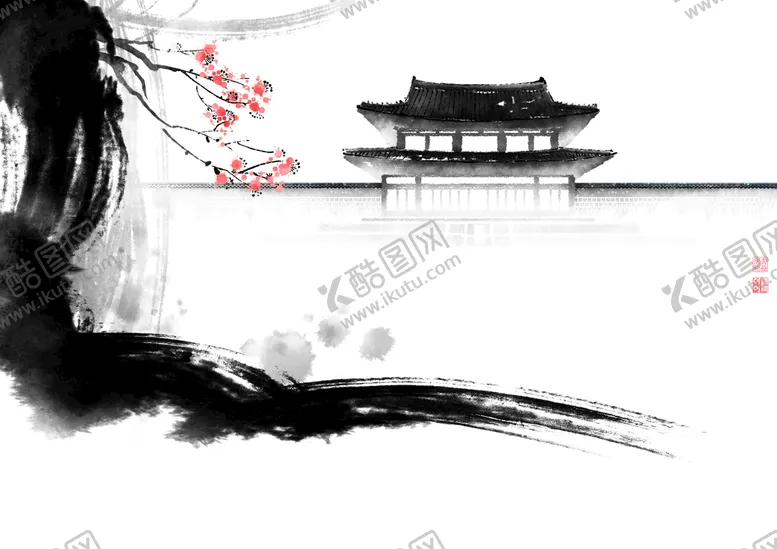 编号：24180509192105407632【酷图网】源文件下载-水墨建筑 