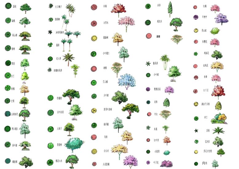 编号：69945011280400577901【酷图网】源文件下载-手绘园林植物及配景