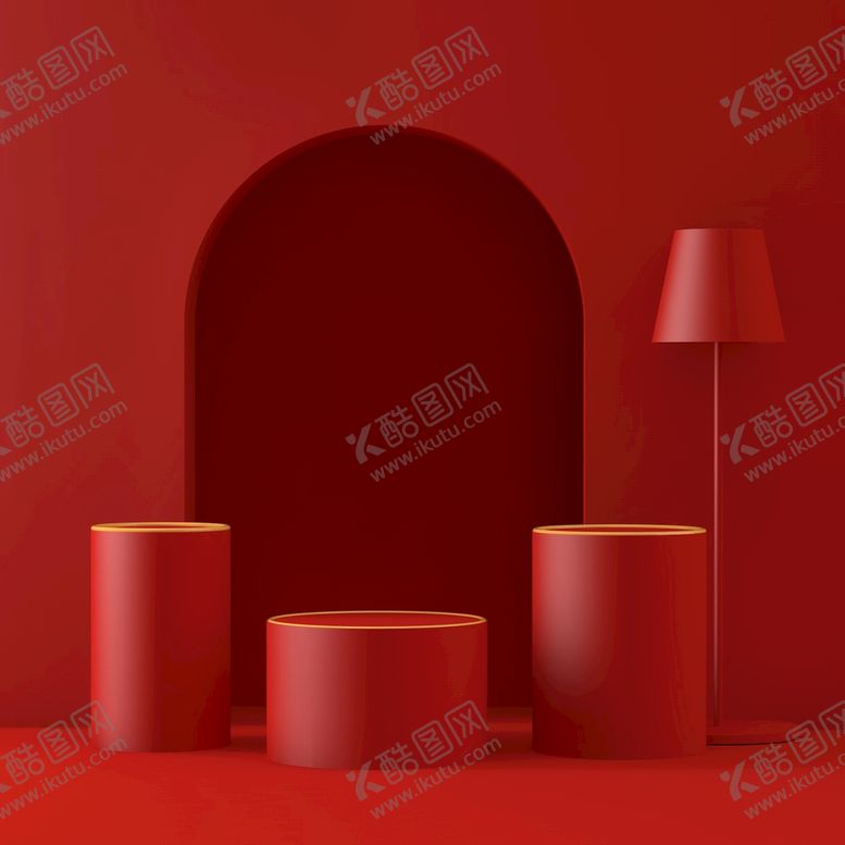 编号：46357201201925119353【酷图网】源文件下载-红色简约立体展台