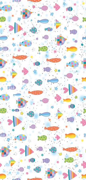 多彩卡通海洋生物图案背景