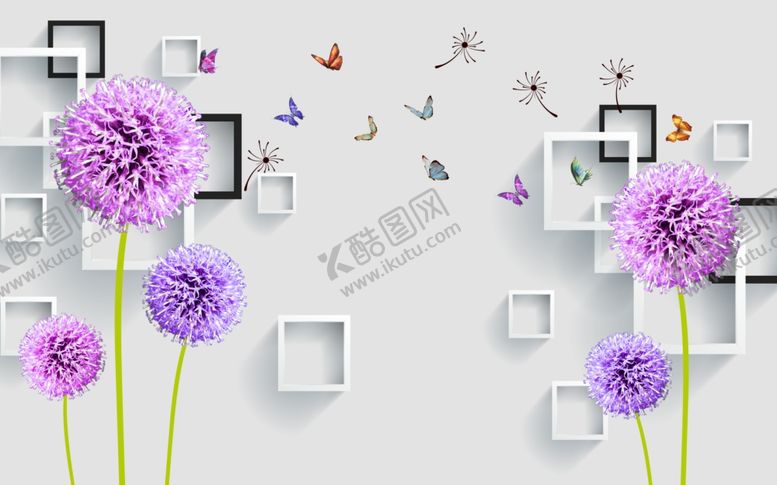 编号：88065210281413512365【酷图网】源文件下载-蒲公英几何背景墙