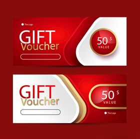 红色礼品券设计模板