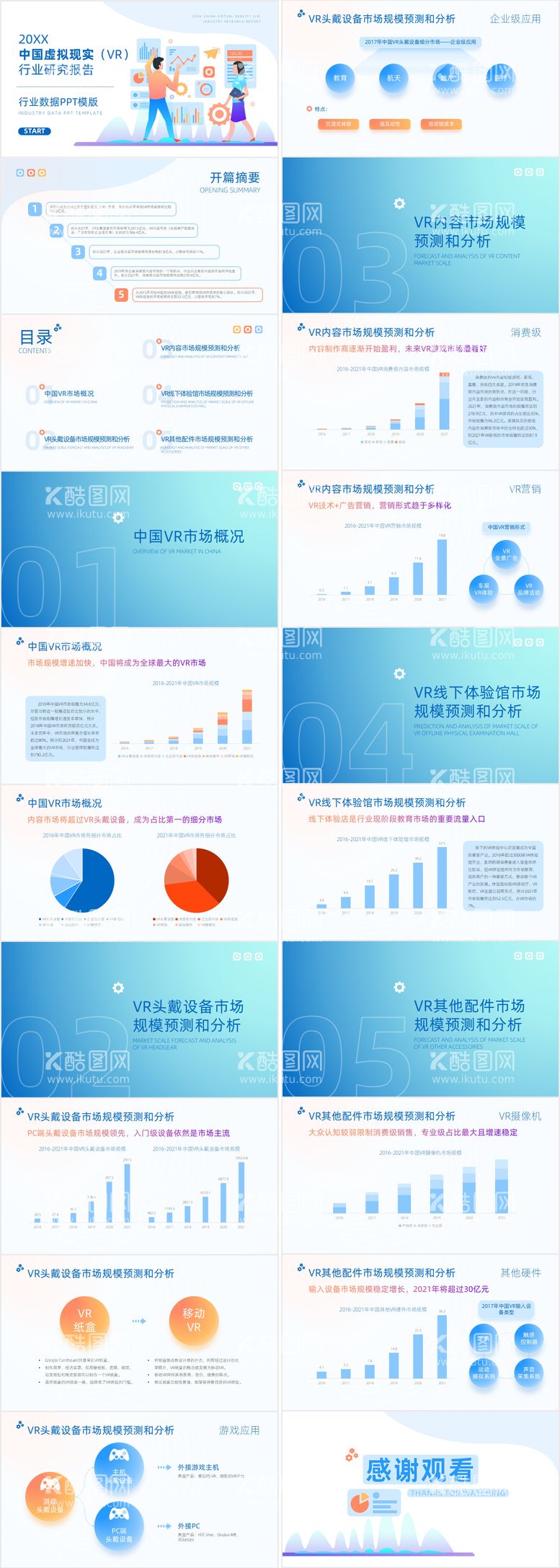 编号：25181511272045305463【酷图网】源文件下载-蓝色商业计划书VR行业数据汇报PPT