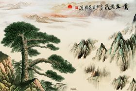 国画山水背景