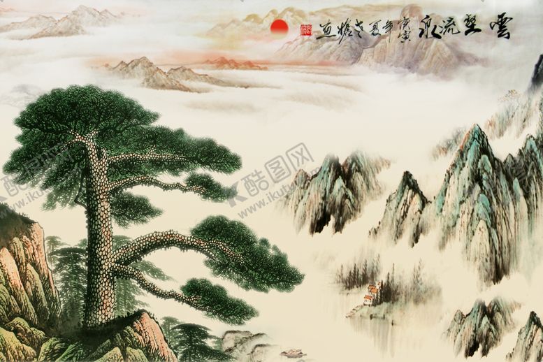 编号：80266206272303124032【酷图网】源文件下载-国画山水背景