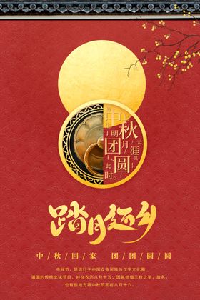 中秋传统国风古风月圆满月海报
