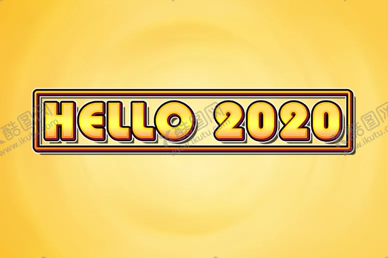 编号：36396909111334361838【酷图网】源文件下载-HELLO2020字体效果