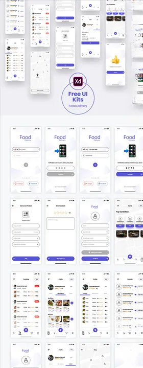 xd外卖紫色UI设计登录页注册