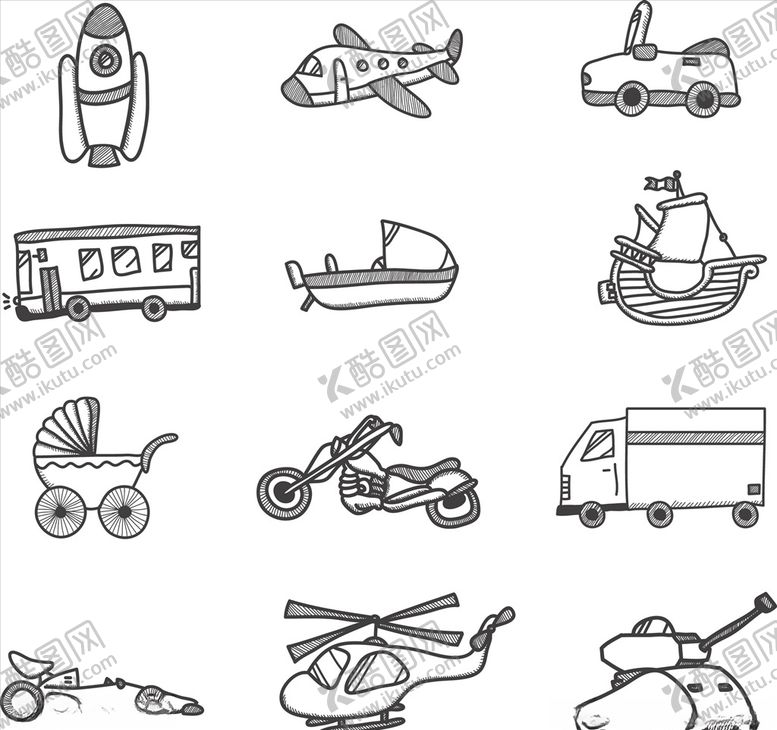 编号：29820410122210566231【酷图网】源文件下载-交通工具图标