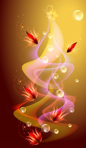 黑底火焰枫叶花朵