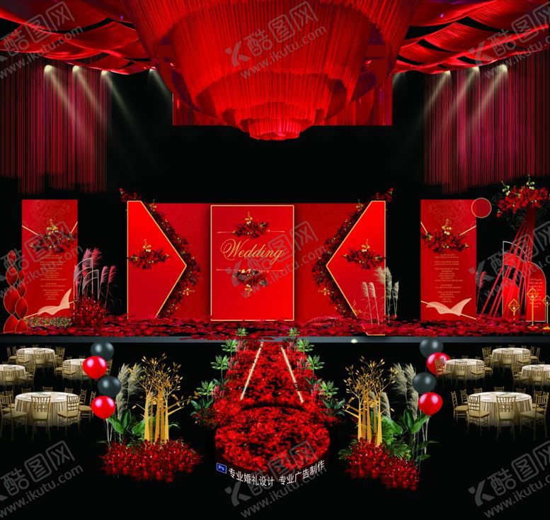 编号：41549009170856107831【酷图网】源文件下载-红色婚礼