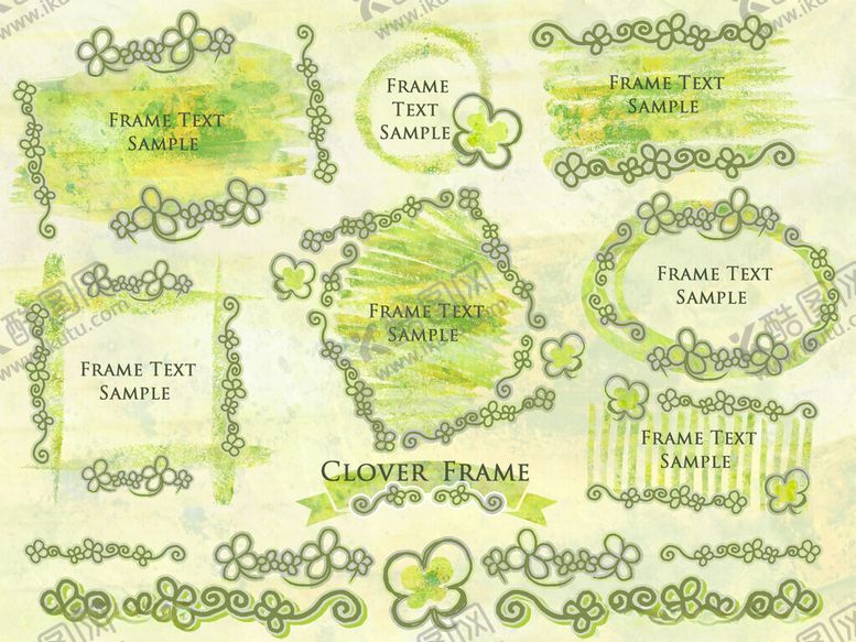 编号：49416611171343059829【酷图网】源文件下载-绿色手绘风装饰边框素材