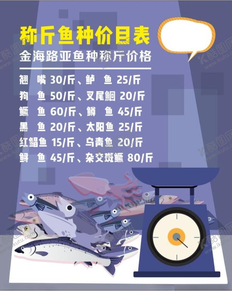 编号：51956603131308181180【酷图网】源文件下载-鱼价目表