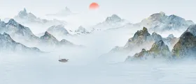 水墨山水画墙布背景墙高端壁纸