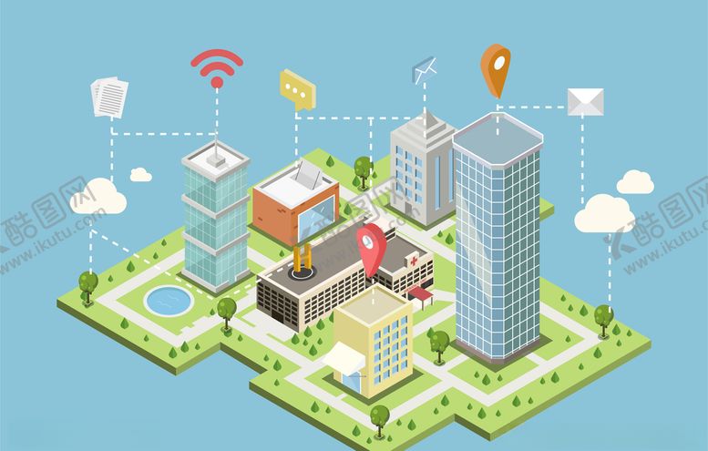 编号：72588209281648325722【酷图网】源文件下载-建筑Wi-Fi房屋矢量手绘