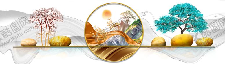 编号：54680109170452192971【酷图网】源文件下载-麋鹿装饰画