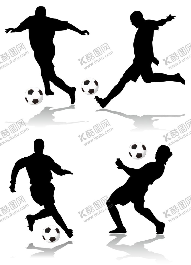 编号：83798104230342196931【酷图网】源文件下载-足球运动人物剪影