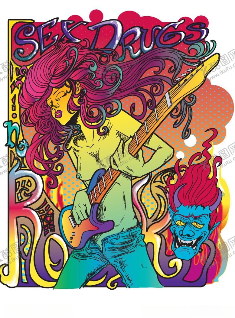 编号：74623210161304161346【酷图网】源文件下载-音乐系列吉他女孩