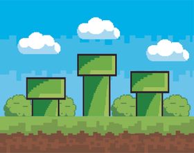 复古像素风游戏场景插画