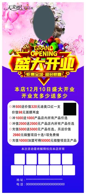 盛大开业展架易拉宝