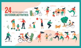 24种日常运动活力插画