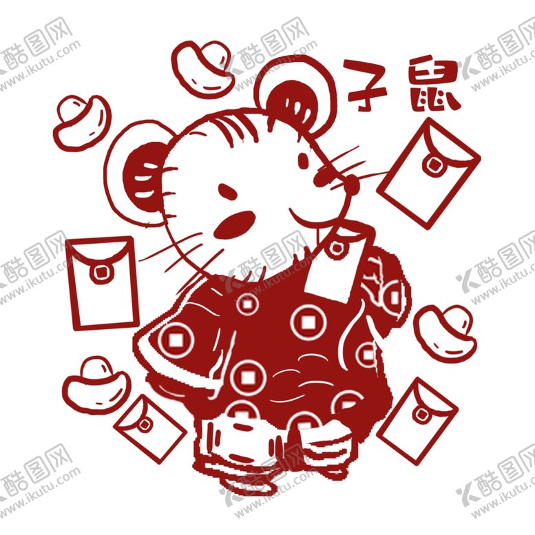 编号：63719410250501195719【酷图网】源文件下载-鼠年剪纸风格