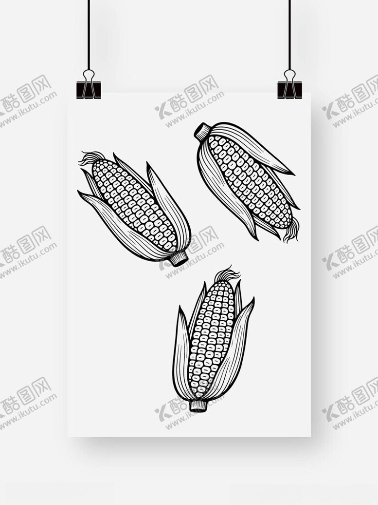 编号：52835609250446266227【酷图网】源文件下载-手绘玉米图案