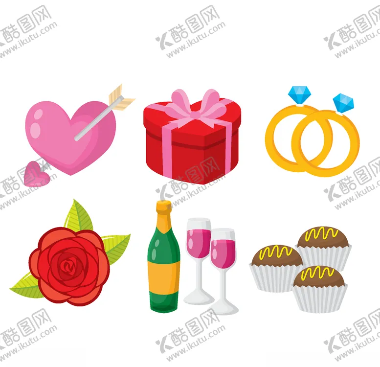 编号：92067706262216505193【酷图网】源文件下载-情人节元素