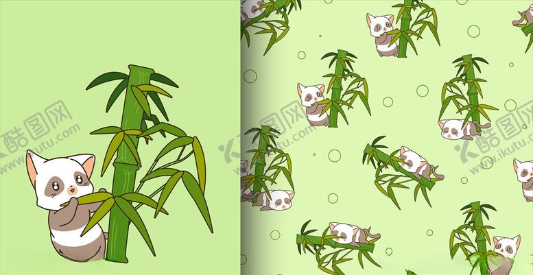 编号：68072809300312111355【酷图网】源文件下载-熊猫印花