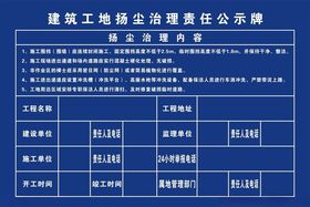 建筑工地扬尘管控责任公示牌