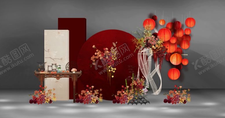 编号：54045209151808259624【酷图网】源文件下载-中式婚礼场景布置展示