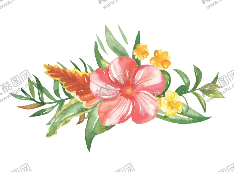 编号：91732806261930171469【酷图网】源文件下载-水彩植物花朵图案