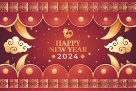 2024新年背景龙年新年海报