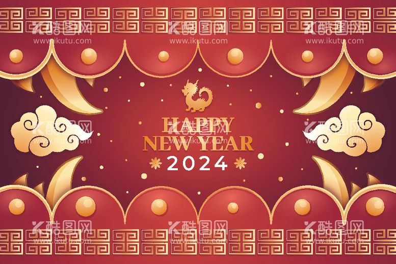 编号：58980412161635568743【酷图网】源文件下载-2024新年背景龙年新年海报