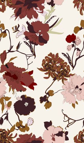 大牌橙色花卉图案