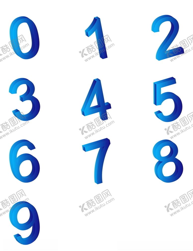 编号：16721110060725189405【酷图网】源文件下载-渐变数字蓝色立体组合元素