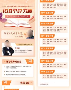 108个好习惯培训课程表长图