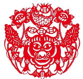 矢量牛年剪纸