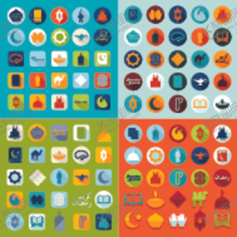 编号：31607204162052521099【酷图网】源文件下载-多彩几何图标集合