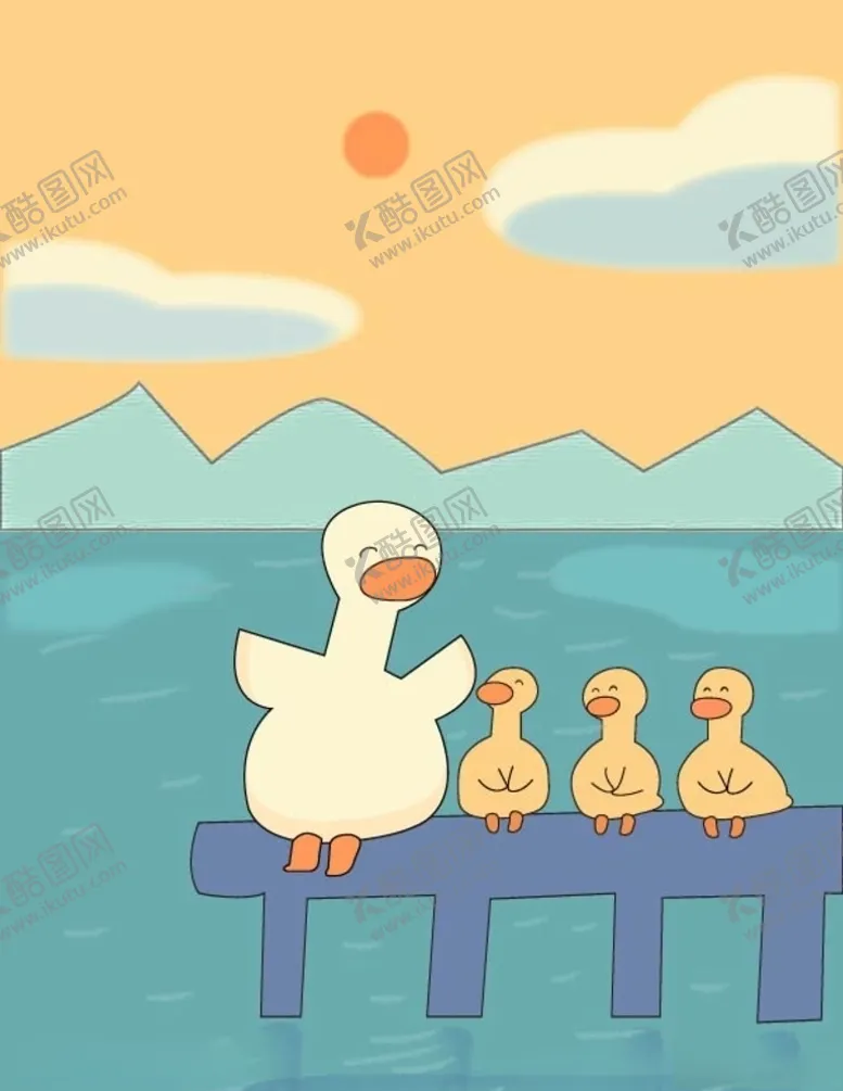 编号：65028307031153057351【酷图网】源文件下载-创意野外河边成长小鸭子