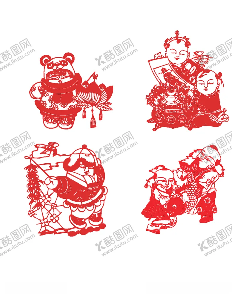 编号：88933209261147473031【酷图网】源文件下载-矢量剪纸娃娃矢量娃娃矢量
