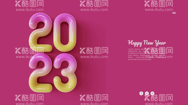 编号：64572909151124489831【酷图网】源文件下载-创意2023年新年兔年数字字体